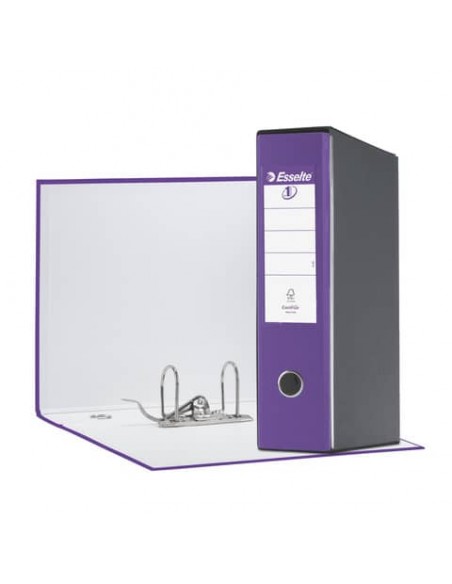 Registratore con custodia Esselte G55 Eurofile protocollo dorso 8 cm cartone rivestito in PP  lilla - 390755950