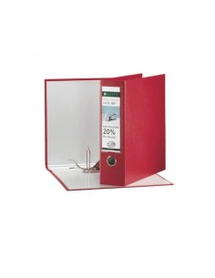 Registratore con custodia Leitz 180° protocollo dorso 8 cm cartone riverstito in polipropilene rosso - 390765160