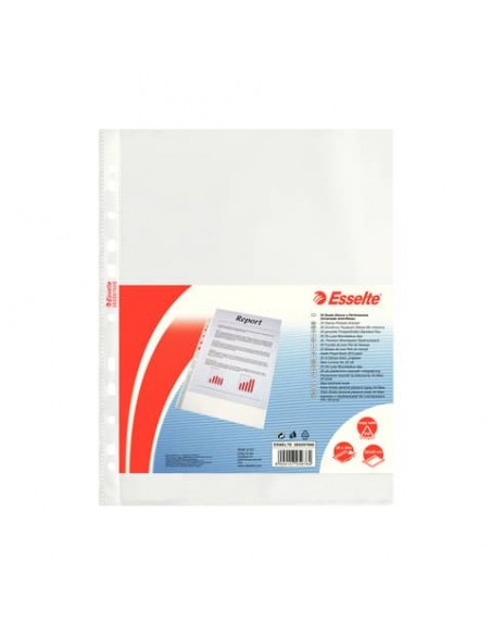 Buste a perforazione universale goffrate Esselte DELUXE PP antiriflesso 22x30 cm conf.25 - 392597600