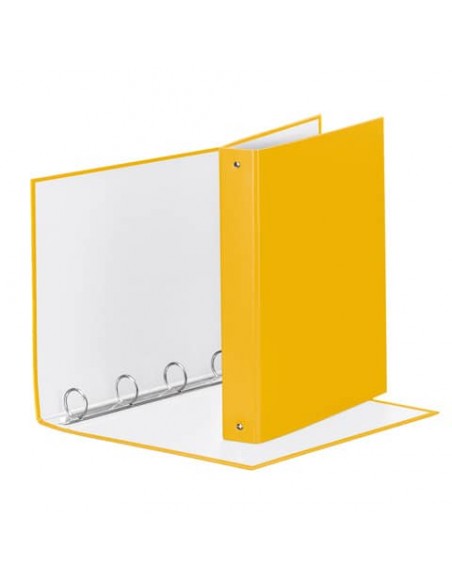 Raccoglitore Esselte Meeting a 4 anelli tondi 30mm cartone rivestito in PP giallo 22x30cm dorso 4cm - 395792100