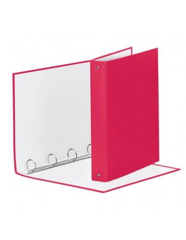 Raccoglitore Esselte Meeting a 4 anelli tondi 30mm cartone rivestito in PP fucsia 22x30cm dorso 4cm - 395792900
