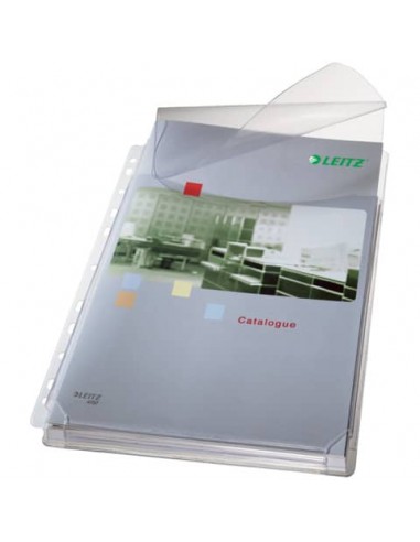 Buste a soffietto con lembo di chiusura Leitz in PVC A4 trasparente confezione da 5 pezzi - 47573003