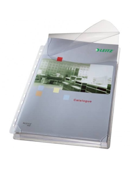 Buste a soffietto con lembo di chiusura Leitz in PVC A4 trasparente confezione da 5 pezzi - 47573003