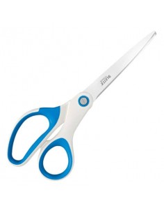 Forbici da ufficio Leitz WOW asimmetrica acciaio inox rivestito in titanio blu 20