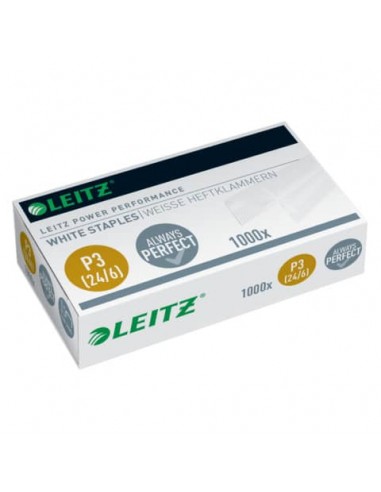 Punti metallici 24/6 Leitz in metallo bianco scatola da 1000 punti - 55540000