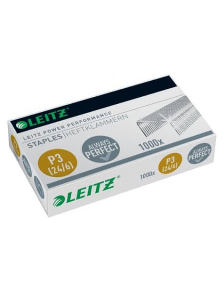 Punti metallici 24/6 Leitz in metallo zincato scatola da 1000 punti - 55700000 Punti metallici 24/6 Leitz in metallo zincato scatola da 1000 punti - 55700000