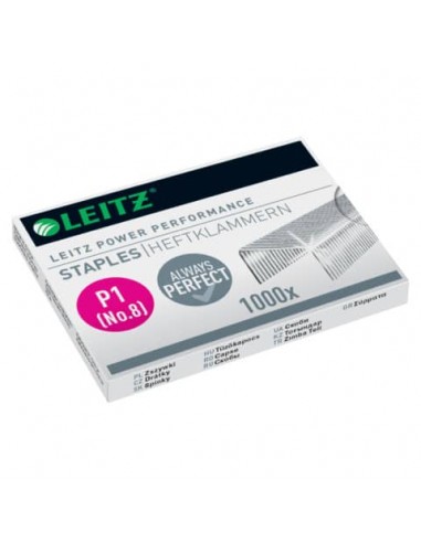 Punti metallici n° 8 Leitz in metallo zincato scatola da 1000 punti - 55780000