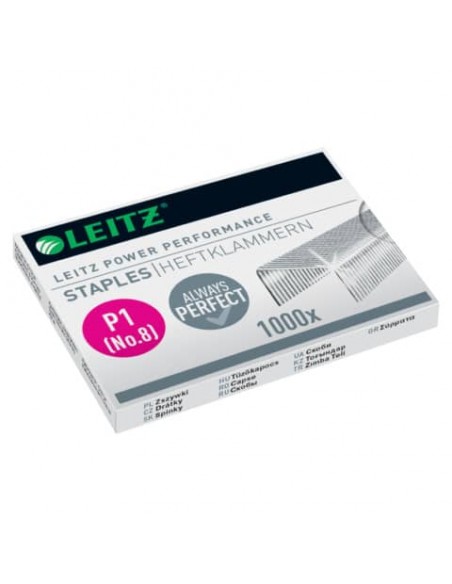 Punti metallici n° 8 Leitz in metallo zincato scatola da 1000 punti - 55780000 Punti metallici n° 8 Leitz in metallo zincato scatola da 1000 punti - 55780000