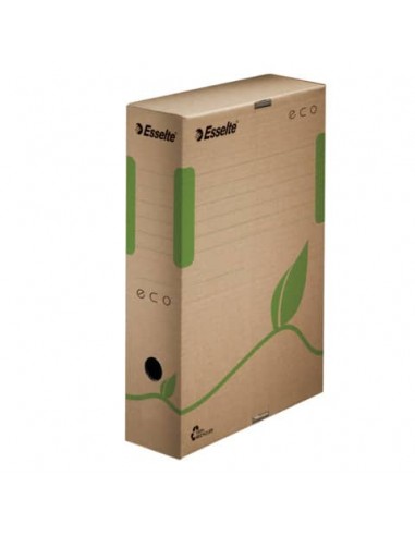 Scatola archivio Esselte ECOBOX dorso 8 cm avana/verde 8x23