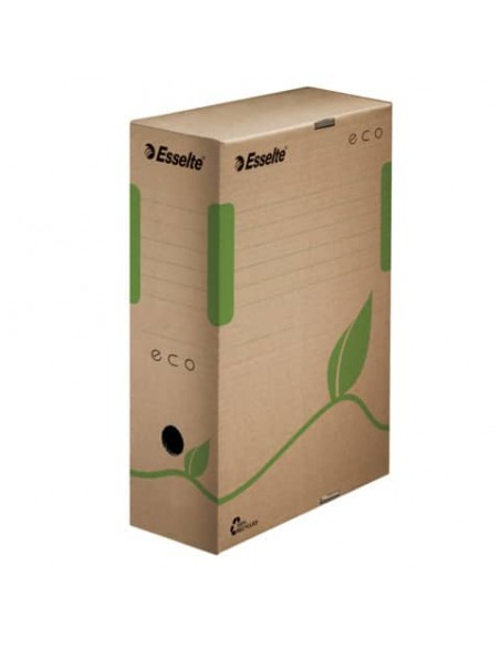 Scatola archivio Esselte ECOBOX dorso 10 cm avana/verde 10x23