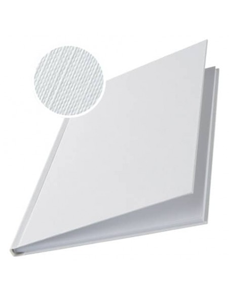Copertina rigida 36-70 fogli Leitz impressBIND in cartone con dorso da 7 mm A4 bianco  conf. da 10 - 73910001