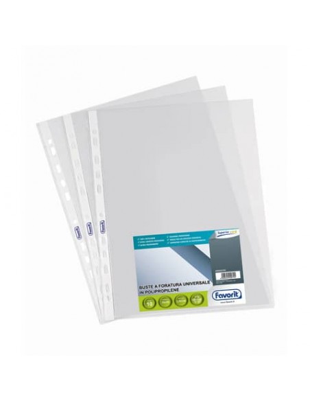 Buste trasp. a foratura universale FAVORIT liscie superior 35x50cm conf. da 10 - 400053759