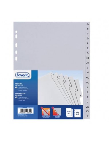Divisore alfabetico Favorit 20 tacche A-Z 21x29