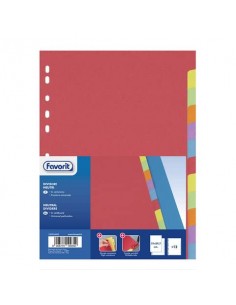 Divisore in cartoncino Favorit 12 tacche neutre colorate 21x29
