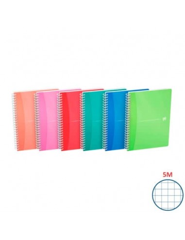 Quaderno spiralato OXFORD Office My Colours A5 assortiti quadretti 5 mm 100102483
