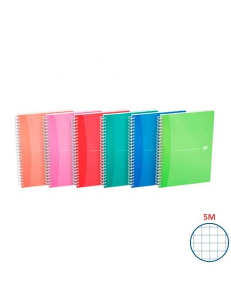 Quaderno spiralato OXFORD Office My Colours A5 assortiti quadretti 5 mm 100102483