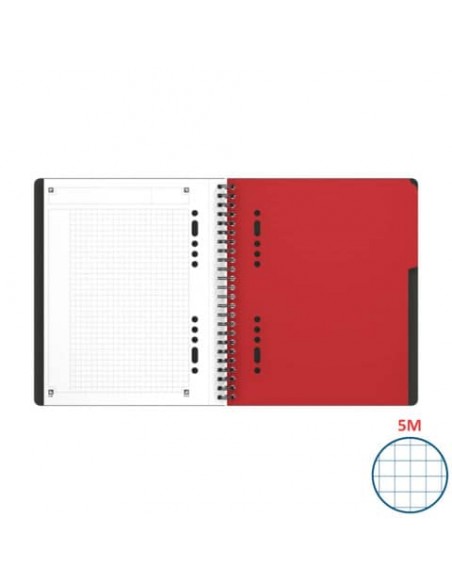 Blocchi spiralati OXFORD International Activebook A5+ grigio/arancio quadretti 5 mm 100102880