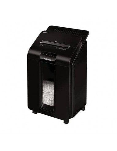 Distruggidocumenti uso moderato FELLOWES AutoMax™ 100M - P-4 - 23 L - taglio a miniframmenti 4x10mm - nero - 4629201