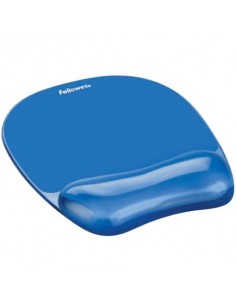 Tappetino mouse con poggiapolsi FELLOWES Crystal™ Gel blu trasparente 20