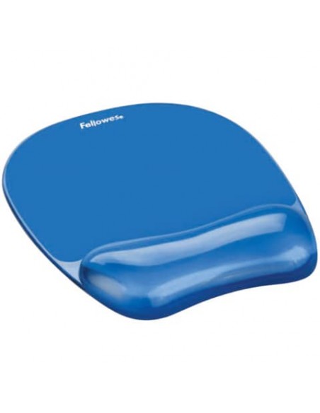 Tappetino mouse con poggiapolsi FELLOWES Crystal™ Gel blu trasparente 20