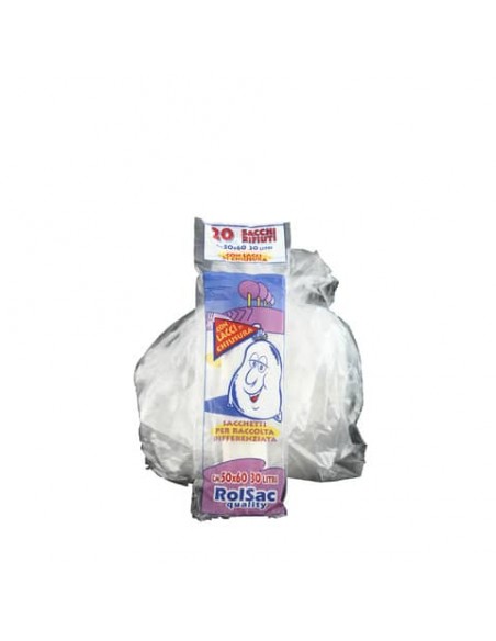 Sacchi Rolsac 50x60 cm 27 l neutro Conf. 20 pezzi - 10064
