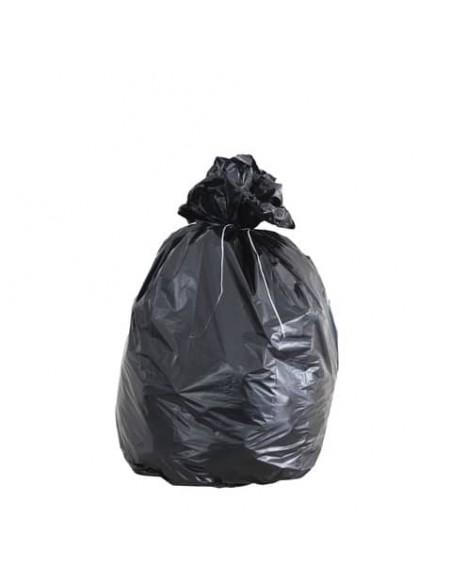Sacchi immondizia con lacci di chiusura 80x110 cm spessore 49 my 127 l nero cartone da 100 pezzi - 20534
