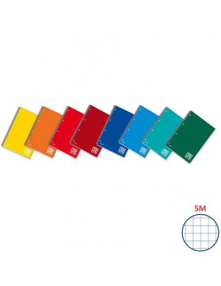 Quaderno spiralato One Color forato 140 ff - A4 - quadr. 5 mm 1160