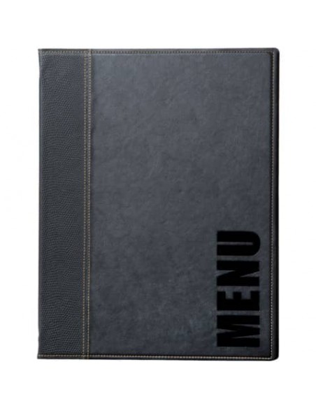 Portamenù Securit® Trendy in similpelle A4 nero MC-TRA4-BL