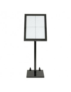 Espositore luminoso a LED Securit® Black Star in metallo 46x41x136 cm nero MCS-4A4-BL-SET