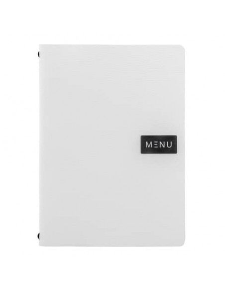 Portamenù Securit® Raw in pelle ecologica A4 bianco MC-LRA4-RWWT