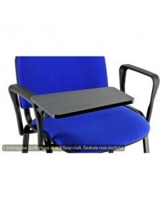 Coppia braccioli fissi con tavoletta destra Unisit Dado nero - ACCKTDAF2