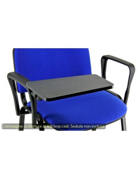 Coppia braccioli fissi con tavoletta destra Unisit Dado nero - ACCKTDAF2