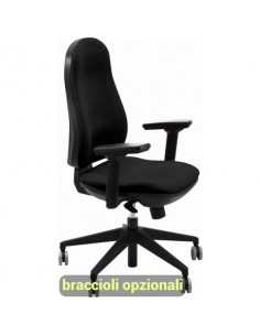 Sedia operativa girevole Unisit Ariel AIER Eco smart rivestimento ignifugo - nero - AIER/IN