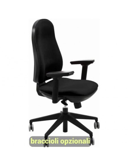 Sedia operativa girevole Unisit Ariel AIER Eco smart rivestimento ignifugo - nero - AIER/IN