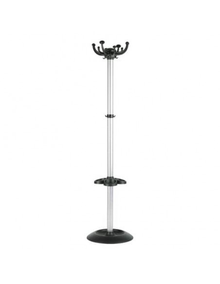 Appendiabiti da terra Unisit Jolly con portaombrelli h. 176 cm - 8 ganci grigio- APUJOLG