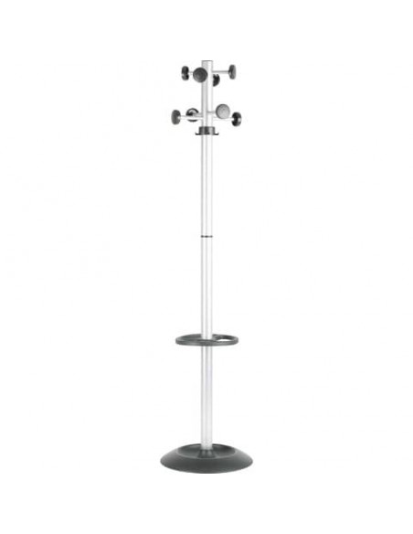 Appendiabiti da terra Unisit Totem con portaombrelli  h. 172 cm - 8 appendini grigio - APUTO/G