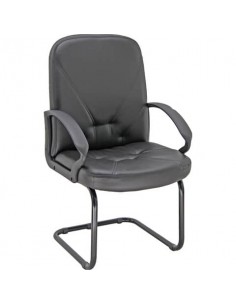 Poltrona visitatore su slitta Unisit Dante DNV Eco Smart - rivestimento ecopelle nero - DNV/KN