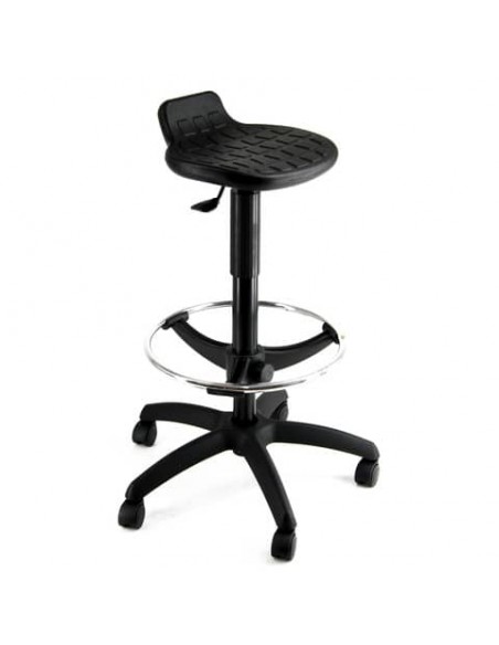 Sgabello tecnico Unisit Esos EOE11 poggiapiedi telescopico senza schienale rivestimento poliuretano nero - EOE11