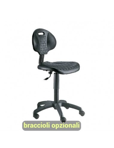 Sgabello tecnico Unisit Esos EOE3 basso poliuterano integrale nero - EOE3