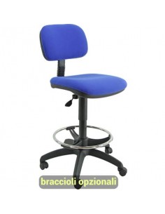 Sgabello tecnico Unisit Esos EOE5S seduta alta - poggiapiedi telescopico - rivestimento Eco blu - EOE5S/EB