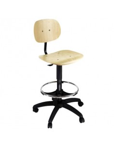 Sgabello tecnico Unisit Esos EOE7 alto - poggiapiedi telescopico - in faggio multistrato - EOE7