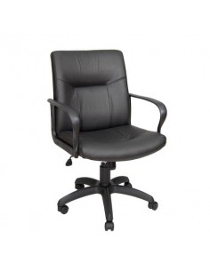 Poltrona direzionale girevole Unisit Eridanus ERD Eco Smart schienale basso - rivestimento pelle nero - ERD/PN