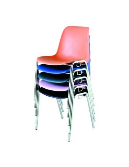 Sedia visitatore Unisit Esse ESC 4 gambe acciaio cromato - schienale fisso rosso Conf. 5 pezzi - ESC/5/RO