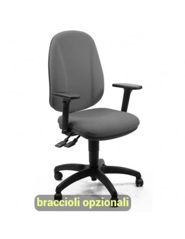 Sedia operativa girevole Unisit Giano GIGI Eco Smart rivestimento PPL grigio chiaro - braccioli opzionali - GIGI/EI