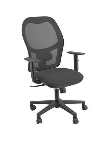 Sedia operativa girevole Unisit Hubble HUHUVEM schienale in rete - rivestimento Eco nero - con braccioli - HUHUVE/BR/EN