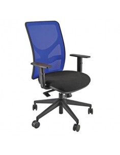 Sedia operativa girevole Unisit Pentagon Y10 PENA schienale in rete blu - rivest. Eco nero - con braccioli - PENA/BRF/EN/B