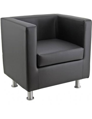 Divano attesa 1 posto Unisit Pragma PR1 schienale fisso - rivestimento tessuto ecopelle nero - PR1/KN