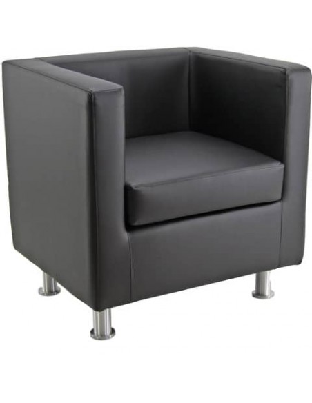 Divano attesa 1 posto Unisit Pragma PR1 schienale fisso - rivestimento tessuto ecopelle nero - PR1/KN