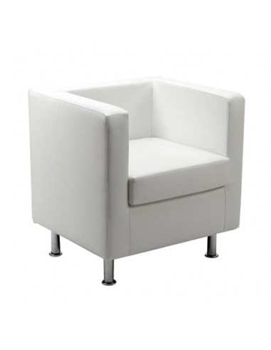 Divano attesa 1 posto Unisit Pragma PR1 schienale fisso - rivestimento tessuto ecopelle bianco - PR1/KQ