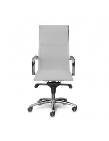 Poltrona direzionale girevole Unisit Pollux Space PXP schienale alto in rete bianco - con braccioli - PXP/B